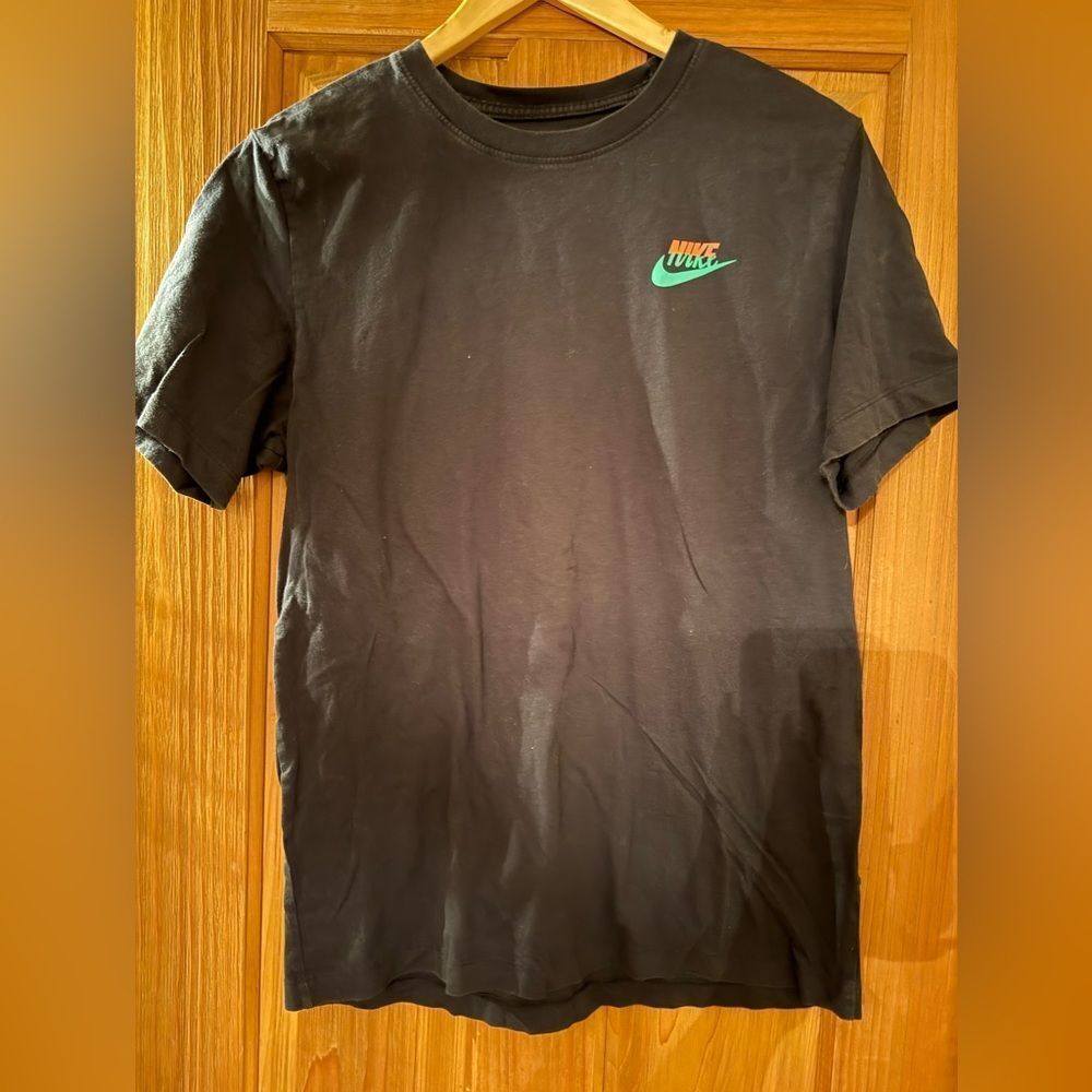 Nike Black T-Shirt with Green Logo